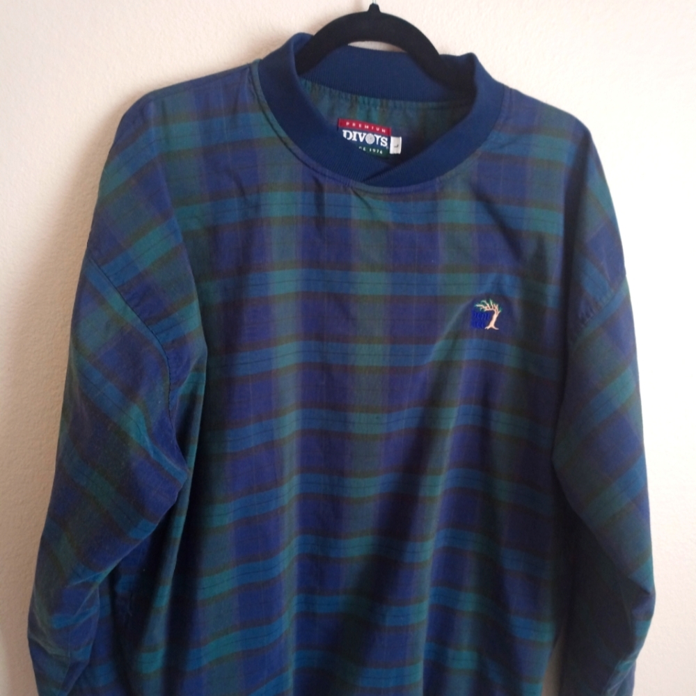 Blackwatch Plaid Tartan Golf Wind Sweatshirt size large